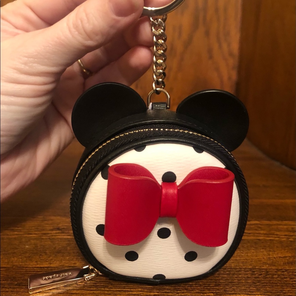 NWT-Disney x Kate Spade-Minnie Mouse Ears & Red Bow-Keyfob/Coin Purse-$129: - Picture 1 of 12